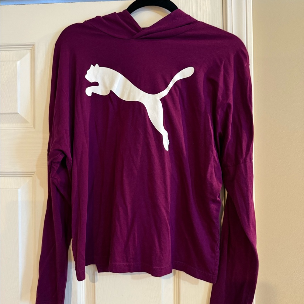 Puma Maroon Hoodie with White Logo
